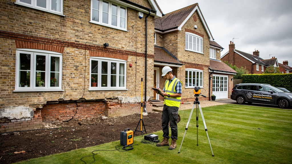 Chartered building surveyor conducting a detailed Level 3 structural building survey