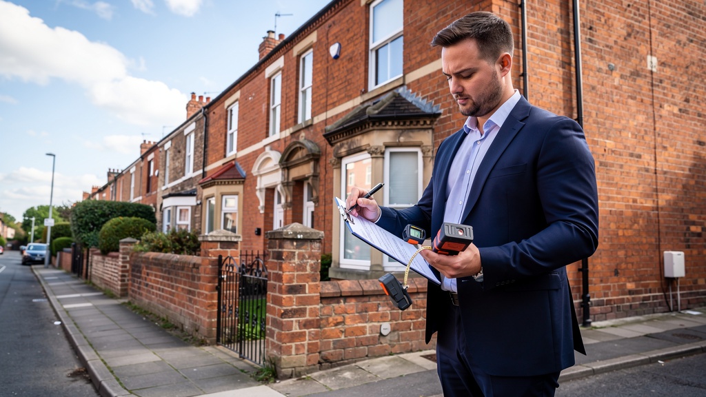 RICS chartered surveyor inspecting a traditional Coventry property